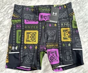 Under Armour Day of The Dead Training tights Shorts Women's small Black 1386353